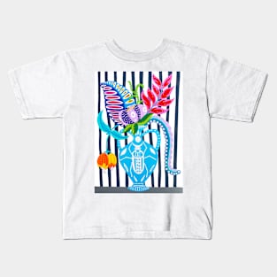 Colourful Exotic Flowers In A Beetle Vase Kids T-Shirt